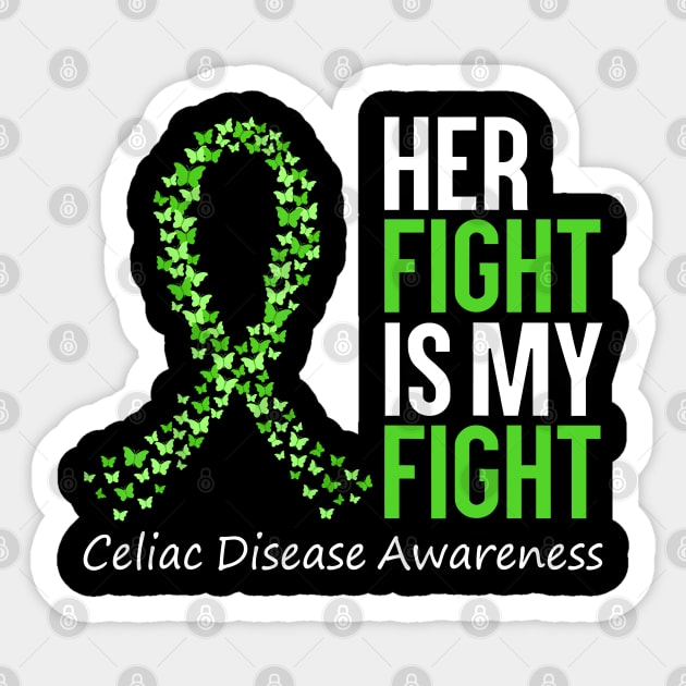 Celiac Disease Awareness Her Fight Is My Fight Green Ribbon Sticker by JazlynShyann